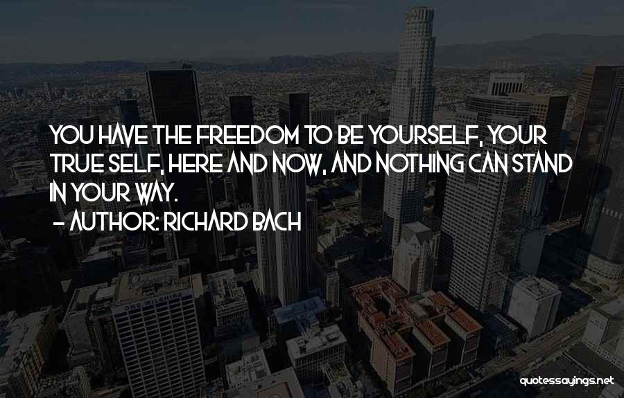 Richard Bach Quotes: You Have The Freedom To Be Yourself, Your True Self, Here And Now, And Nothing Can Stand In Your Way.