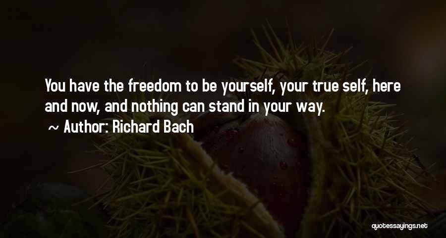 Richard Bach Quotes: You Have The Freedom To Be Yourself, Your True Self, Here And Now, And Nothing Can Stand In Your Way.