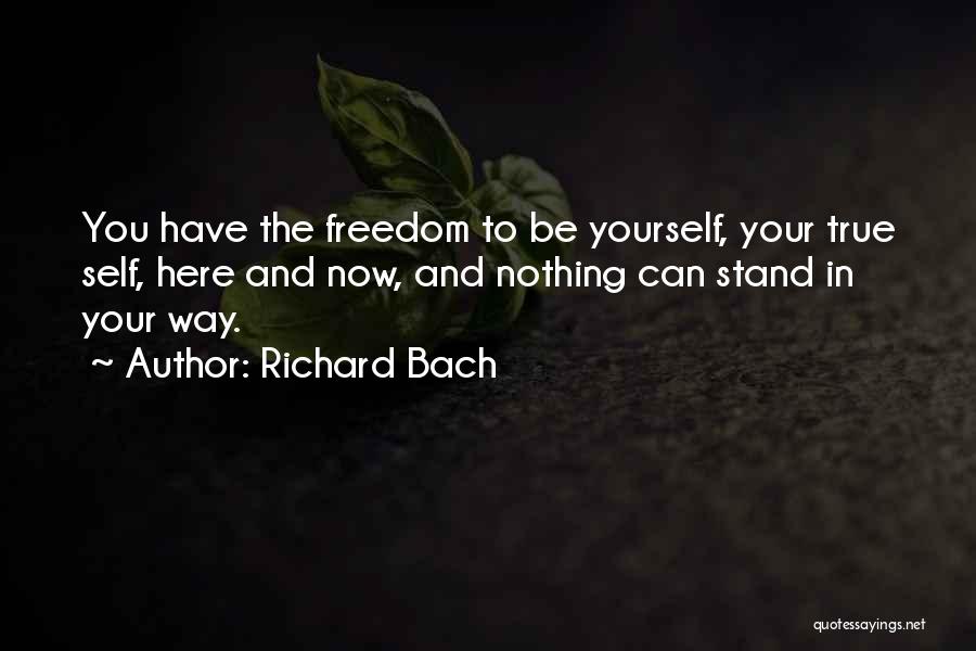 Richard Bach Quotes: You Have The Freedom To Be Yourself, Your True Self, Here And Now, And Nothing Can Stand In Your Way.