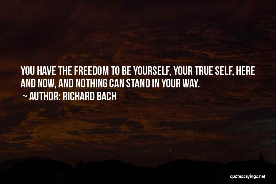 Richard Bach Quotes: You Have The Freedom To Be Yourself, Your True Self, Here And Now, And Nothing Can Stand In Your Way.