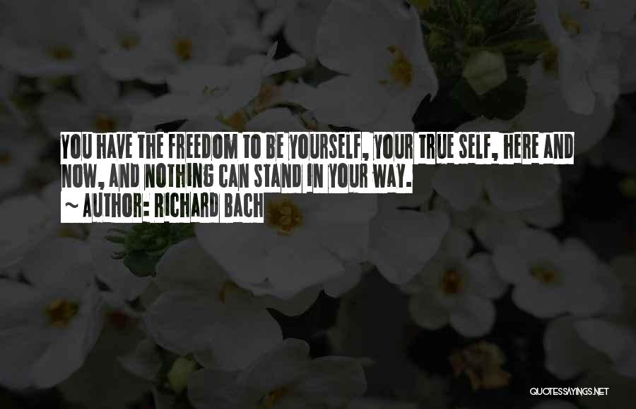 Richard Bach Quotes: You Have The Freedom To Be Yourself, Your True Self, Here And Now, And Nothing Can Stand In Your Way.