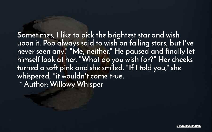 Willowy Whisper Quotes: Sometimes, I Like To Pick The Brightest Star And Wish Upon It. Pop Always Said To Wish On Falling Stars,