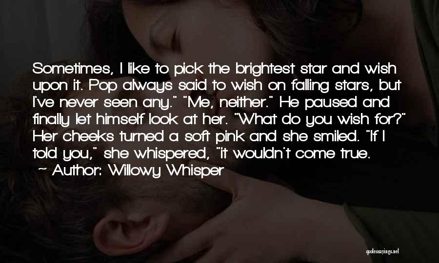 Willowy Whisper Quotes: Sometimes, I Like To Pick The Brightest Star And Wish Upon It. Pop Always Said To Wish On Falling Stars,