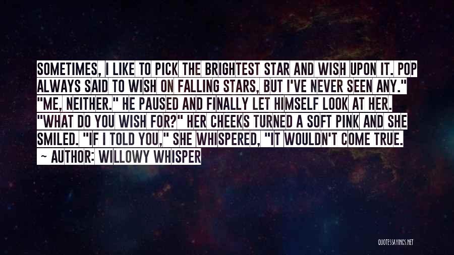 Willowy Whisper Quotes: Sometimes, I Like To Pick The Brightest Star And Wish Upon It. Pop Always Said To Wish On Falling Stars,