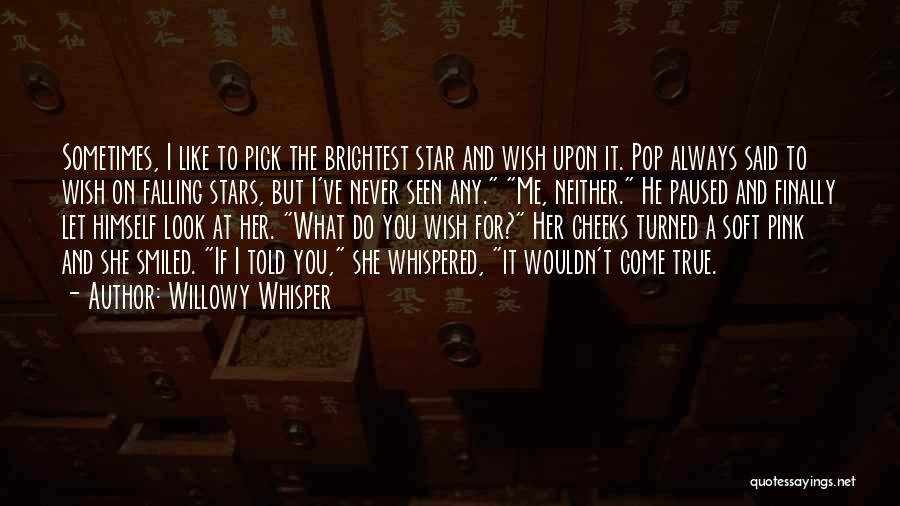 Willowy Whisper Quotes: Sometimes, I Like To Pick The Brightest Star And Wish Upon It. Pop Always Said To Wish On Falling Stars,