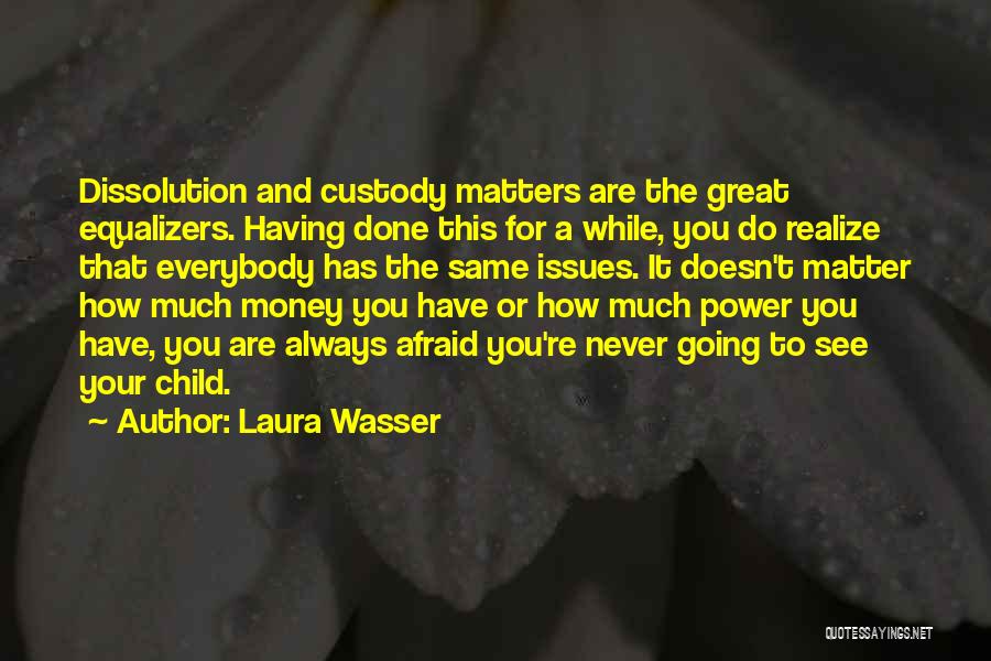 Laura Wasser Quotes: Dissolution And Custody Matters Are The Great Equalizers. Having Done This For A While, You Do Realize That Everybody Has