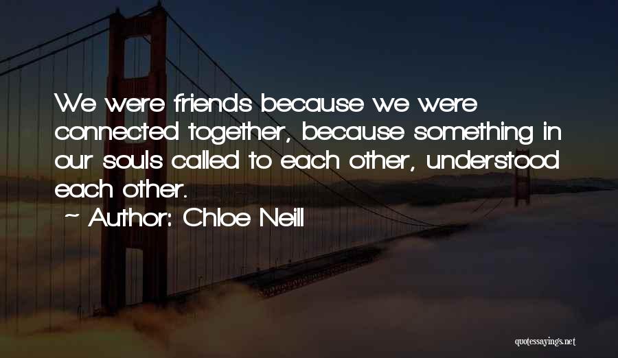 Chloe Neill Quotes: We Were Friends Because We Were Connected Together, Because Something In Our Souls Called To Each Other, Understood Each Other.