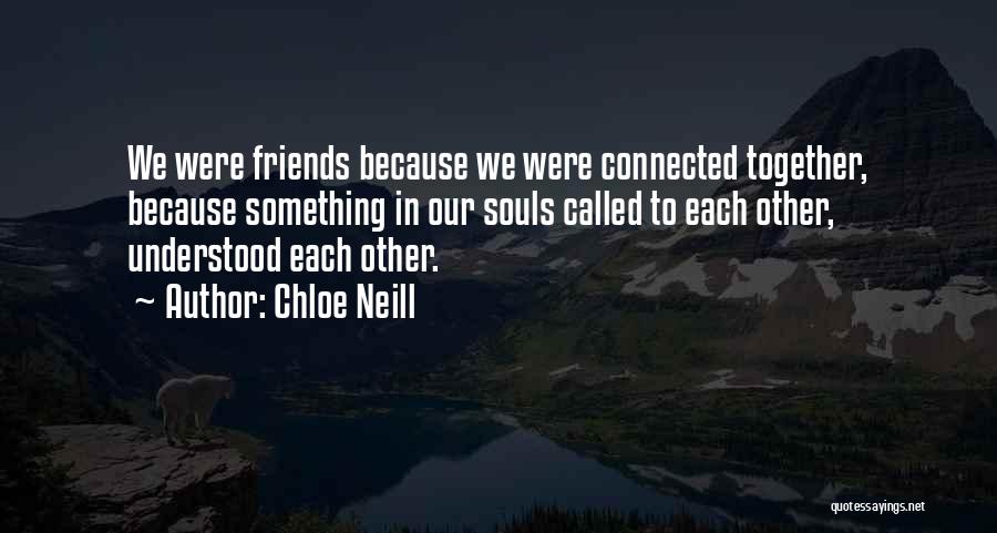 Chloe Neill Quotes: We Were Friends Because We Were Connected Together, Because Something In Our Souls Called To Each Other, Understood Each Other.