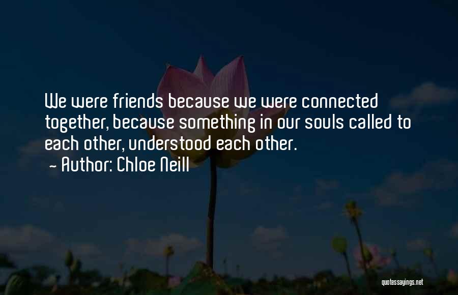 Chloe Neill Quotes: We Were Friends Because We Were Connected Together, Because Something In Our Souls Called To Each Other, Understood Each Other.