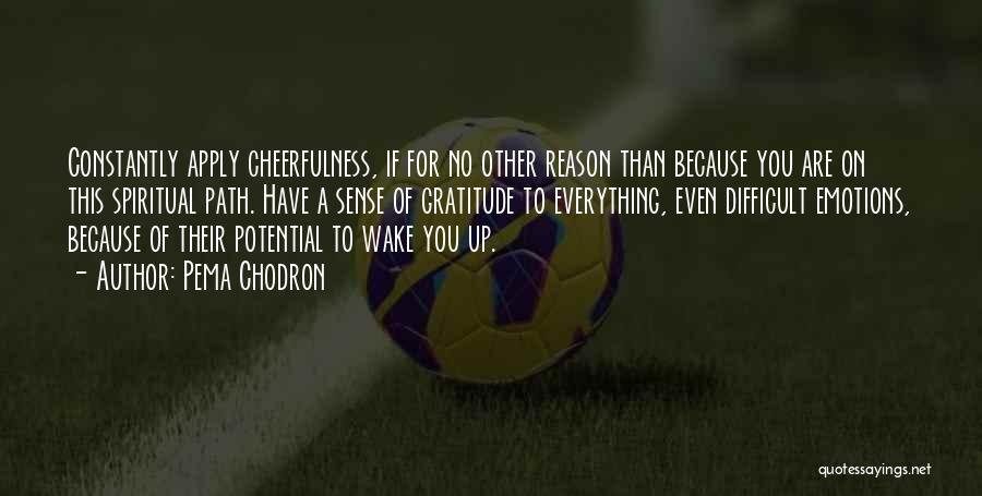 Pema Chodron Quotes: Constantly Apply Cheerfulness, If For No Other Reason Than Because You Are On This Spiritual Path. Have A Sense Of