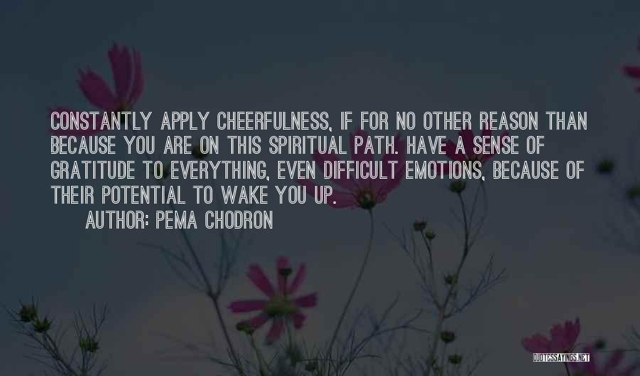 Pema Chodron Quotes: Constantly Apply Cheerfulness, If For No Other Reason Than Because You Are On This Spiritual Path. Have A Sense Of