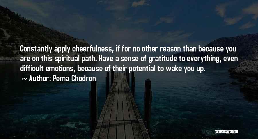 Pema Chodron Quotes: Constantly Apply Cheerfulness, If For No Other Reason Than Because You Are On This Spiritual Path. Have A Sense Of