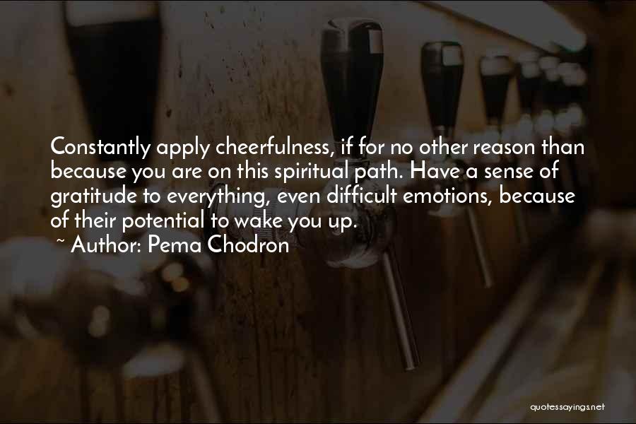 Pema Chodron Quotes: Constantly Apply Cheerfulness, If For No Other Reason Than Because You Are On This Spiritual Path. Have A Sense Of