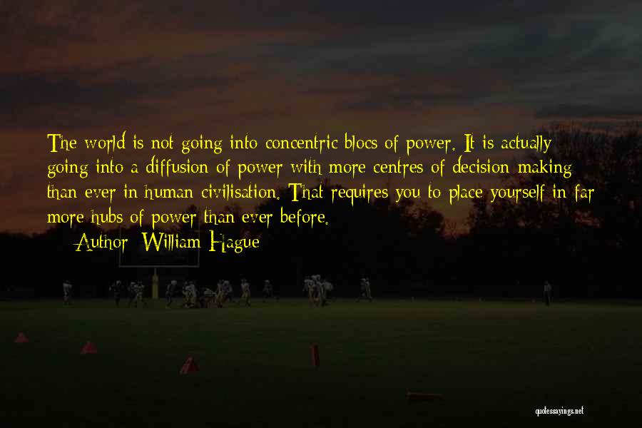 William Hague Quotes: The World Is Not Going Into Concentric Blocs Of Power. It Is Actually Going Into A Diffusion Of Power With
