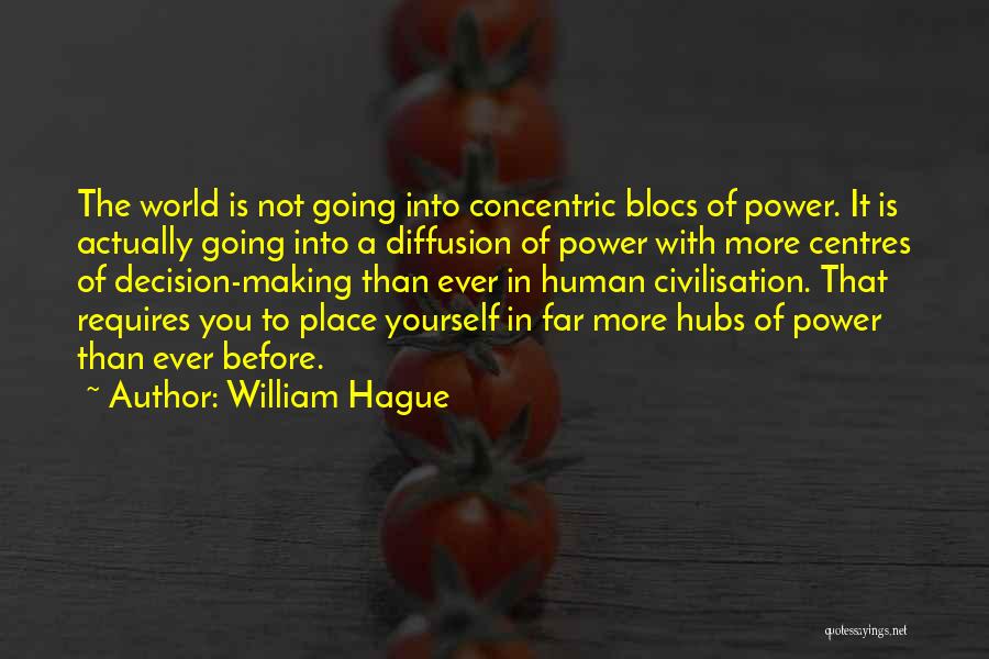 William Hague Quotes: The World Is Not Going Into Concentric Blocs Of Power. It Is Actually Going Into A Diffusion Of Power With