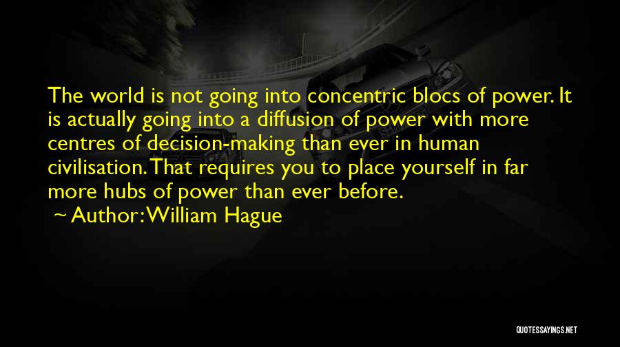 William Hague Quotes: The World Is Not Going Into Concentric Blocs Of Power. It Is Actually Going Into A Diffusion Of Power With