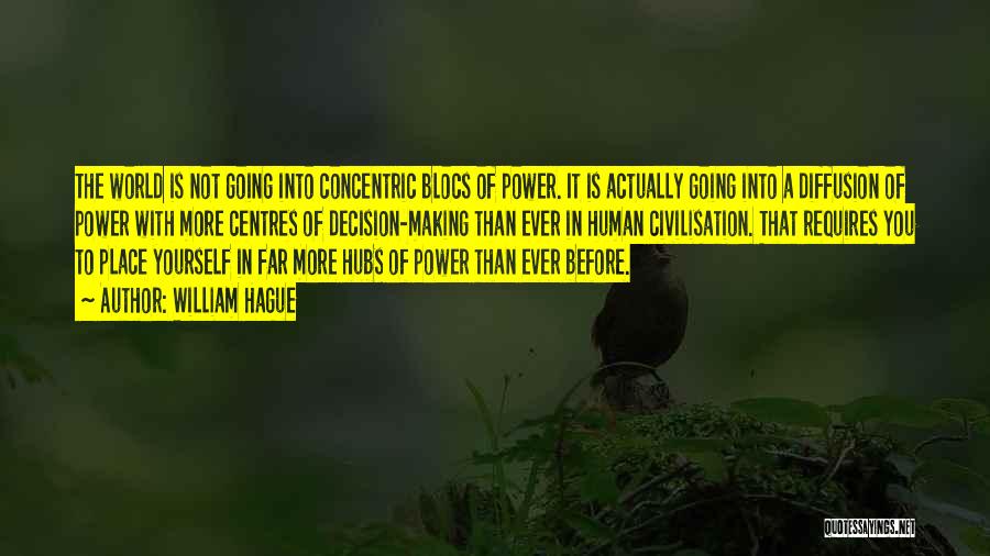 William Hague Quotes: The World Is Not Going Into Concentric Blocs Of Power. It Is Actually Going Into A Diffusion Of Power With