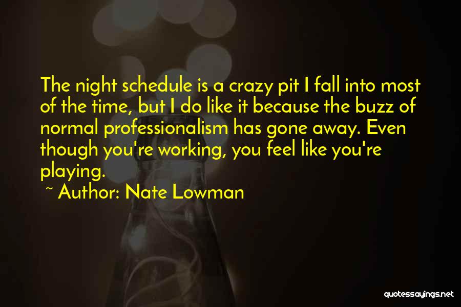 Nate Lowman Quotes: The Night Schedule Is A Crazy Pit I Fall Into Most Of The Time, But I Do Like It Because