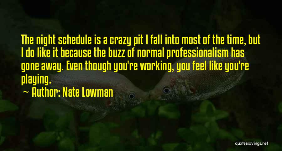 Nate Lowman Quotes: The Night Schedule Is A Crazy Pit I Fall Into Most Of The Time, But I Do Like It Because