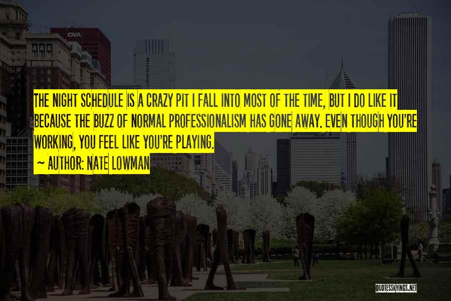 Nate Lowman Quotes: The Night Schedule Is A Crazy Pit I Fall Into Most Of The Time, But I Do Like It Because