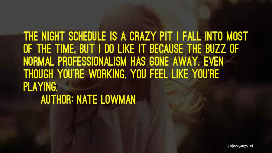 Nate Lowman Quotes: The Night Schedule Is A Crazy Pit I Fall Into Most Of The Time, But I Do Like It Because