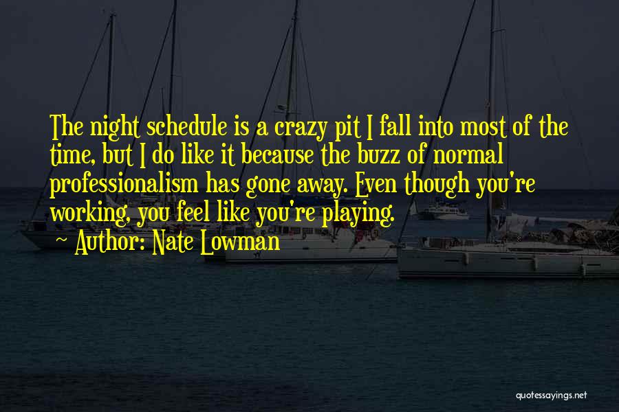 Nate Lowman Quotes: The Night Schedule Is A Crazy Pit I Fall Into Most Of The Time, But I Do Like It Because