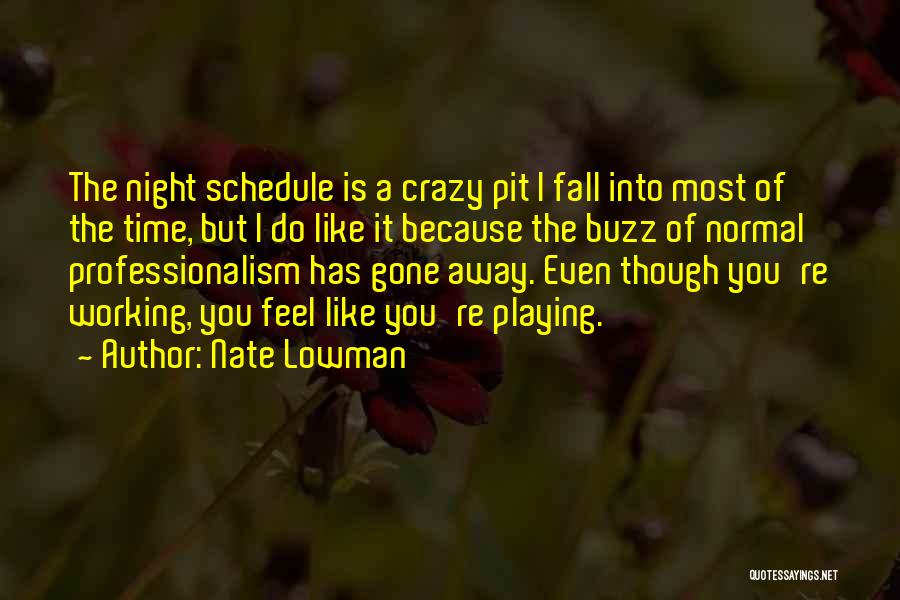 Nate Lowman Quotes: The Night Schedule Is A Crazy Pit I Fall Into Most Of The Time, But I Do Like It Because