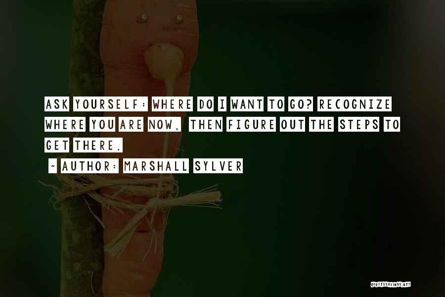 Marshall Sylver Quotes: Ask Yourself: Where Do I Want To Go? Recognize Where You Are Now, Then Figure Out The Steps To Get