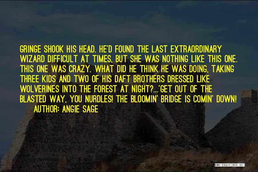 Angie Sage Quotes: Gringe Shook His Head. He'd Found The Last Extraordinary Wizard Difficult At Times, But She Was Nothing Like This One.