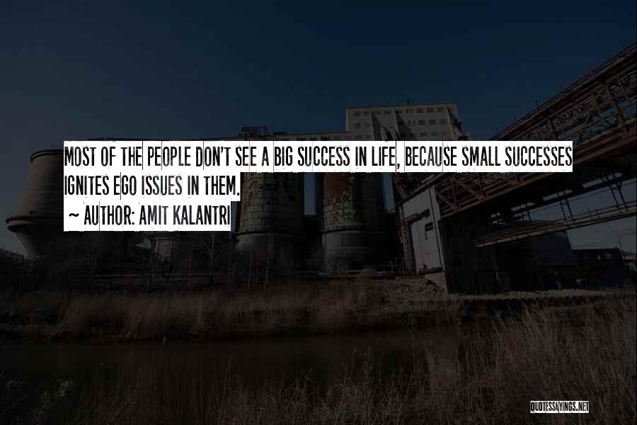 Amit Kalantri Quotes: Most Of The People Don't See A Big Success In Life, Because Small Successes Ignites Ego Issues In Them.