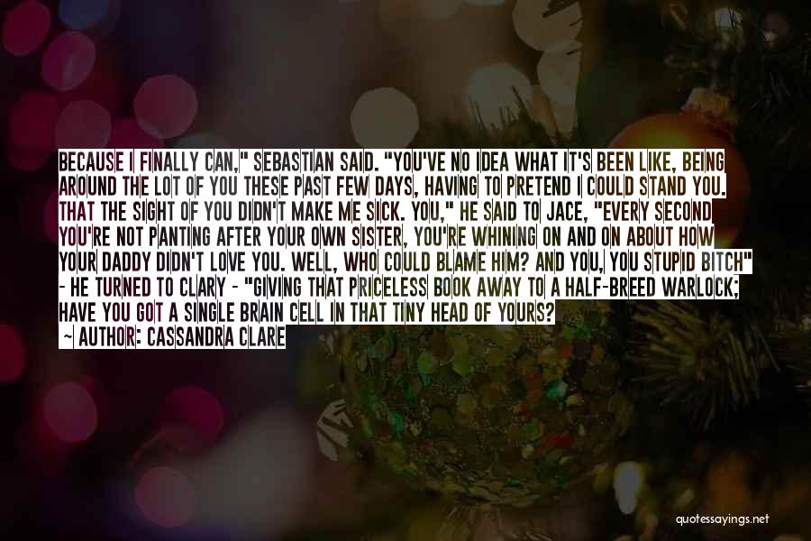 Cassandra Clare Quotes: Because I Finally Can, Sebastian Said. You've No Idea What It's Been Like, Being Around The Lot Of You These