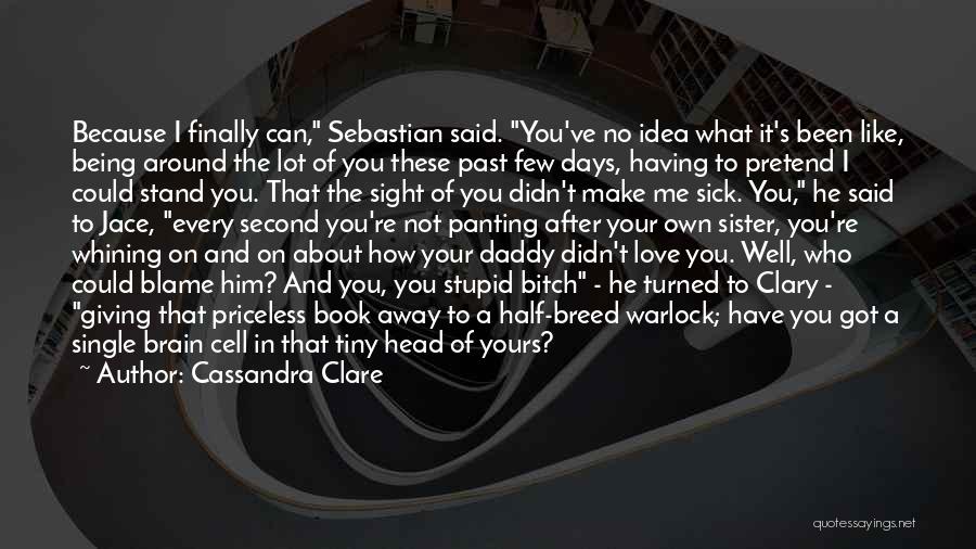 Cassandra Clare Quotes: Because I Finally Can, Sebastian Said. You've No Idea What It's Been Like, Being Around The Lot Of You These