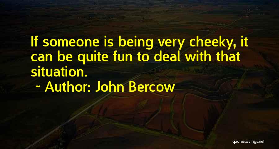 John Bercow Quotes: If Someone Is Being Very Cheeky, It Can Be Quite Fun To Deal With That Situation.