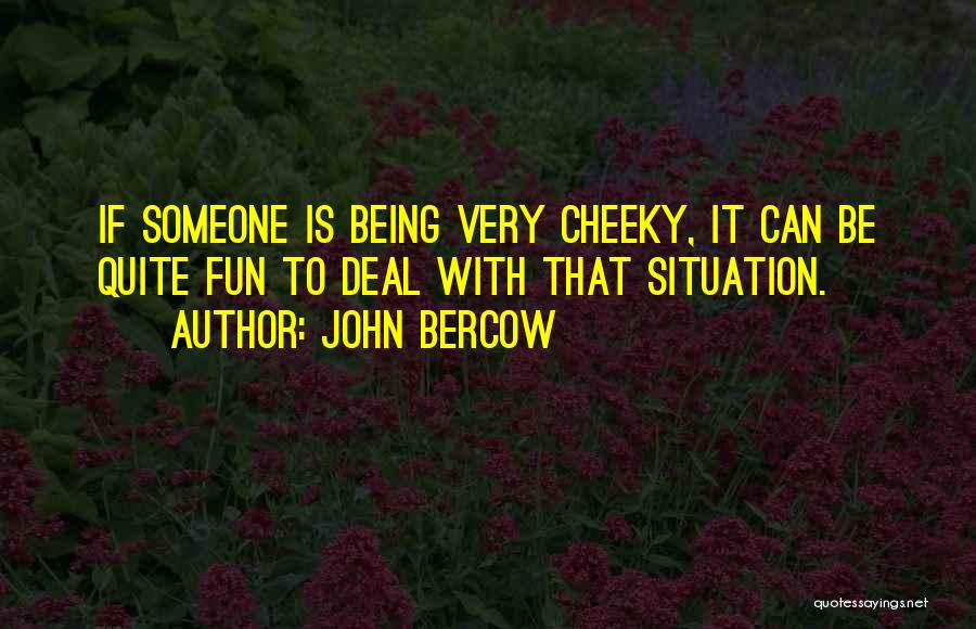 John Bercow Quotes: If Someone Is Being Very Cheeky, It Can Be Quite Fun To Deal With That Situation.