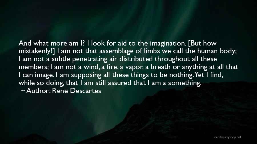 Rene Descartes Quotes: And What More Am I? I Look For Aid To The Imagination. [but How Mistakenly!] I Am Not That Assemblage