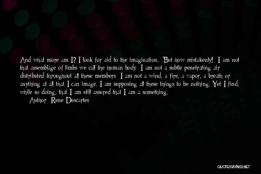 Rene Descartes Quotes: And What More Am I? I Look For Aid To The Imagination. [but How Mistakenly!] I Am Not That Assemblage