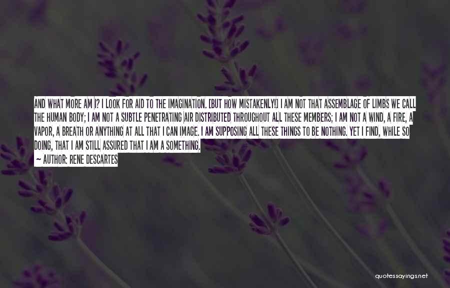 Rene Descartes Quotes: And What More Am I? I Look For Aid To The Imagination. [but How Mistakenly!] I Am Not That Assemblage