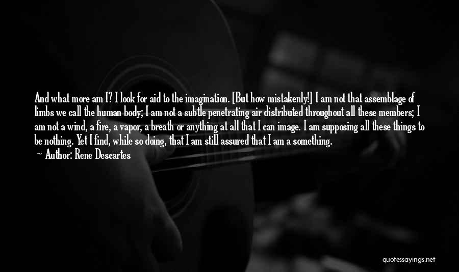 Rene Descartes Quotes: And What More Am I? I Look For Aid To The Imagination. [but How Mistakenly!] I Am Not That Assemblage