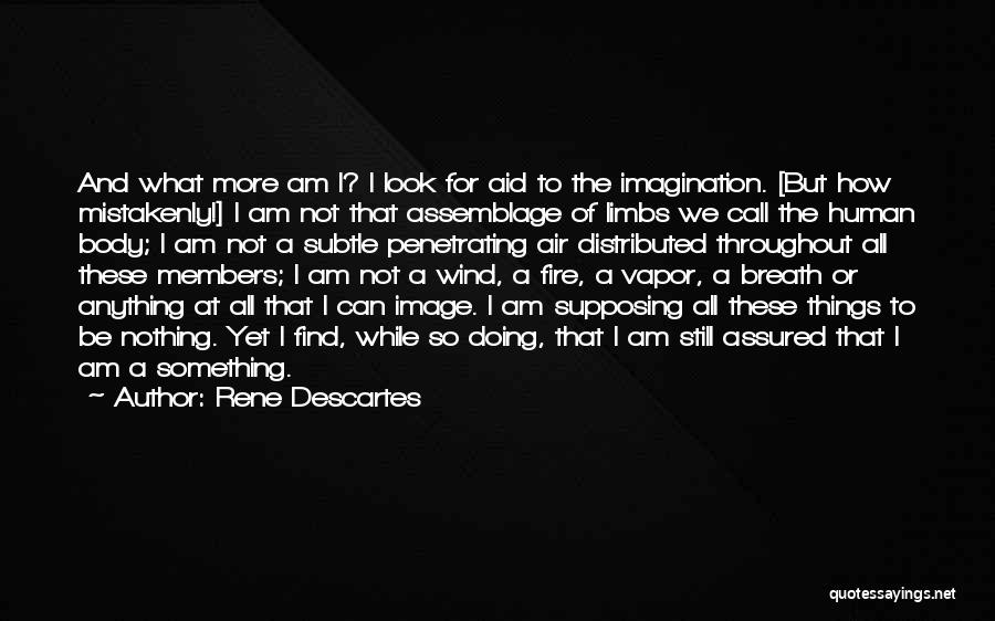 Rene Descartes Quotes: And What More Am I? I Look For Aid To The Imagination. [but How Mistakenly!] I Am Not That Assemblage