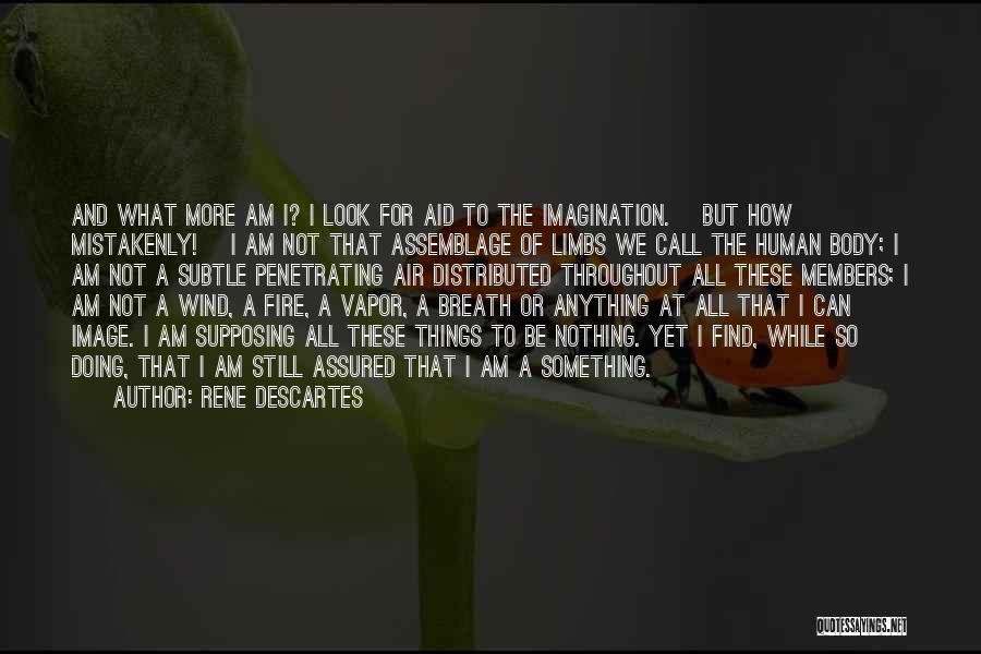 Rene Descartes Quotes: And What More Am I? I Look For Aid To The Imagination. [but How Mistakenly!] I Am Not That Assemblage