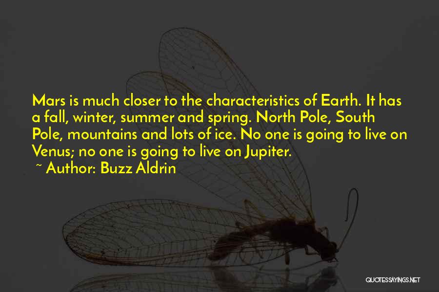 Buzz Aldrin Quotes: Mars Is Much Closer To The Characteristics Of Earth. It Has A Fall, Winter, Summer And Spring. North Pole, South