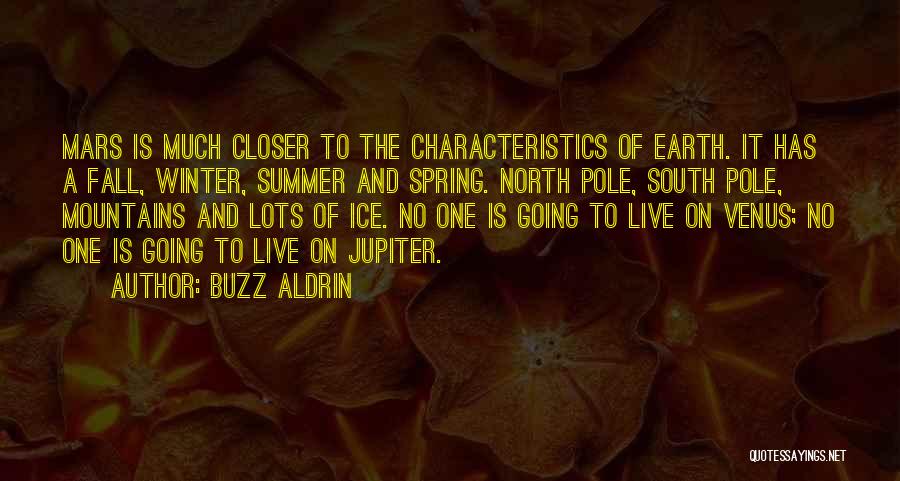 Buzz Aldrin Quotes: Mars Is Much Closer To The Characteristics Of Earth. It Has A Fall, Winter, Summer And Spring. North Pole, South