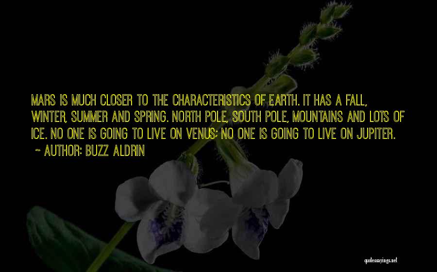 Buzz Aldrin Quotes: Mars Is Much Closer To The Characteristics Of Earth. It Has A Fall, Winter, Summer And Spring. North Pole, South