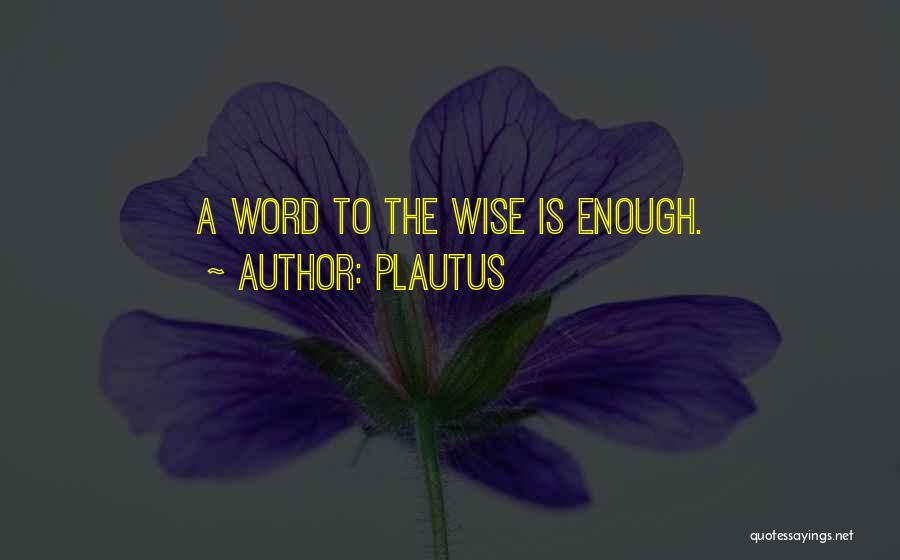 3 Word Wise Quotes By Plautus