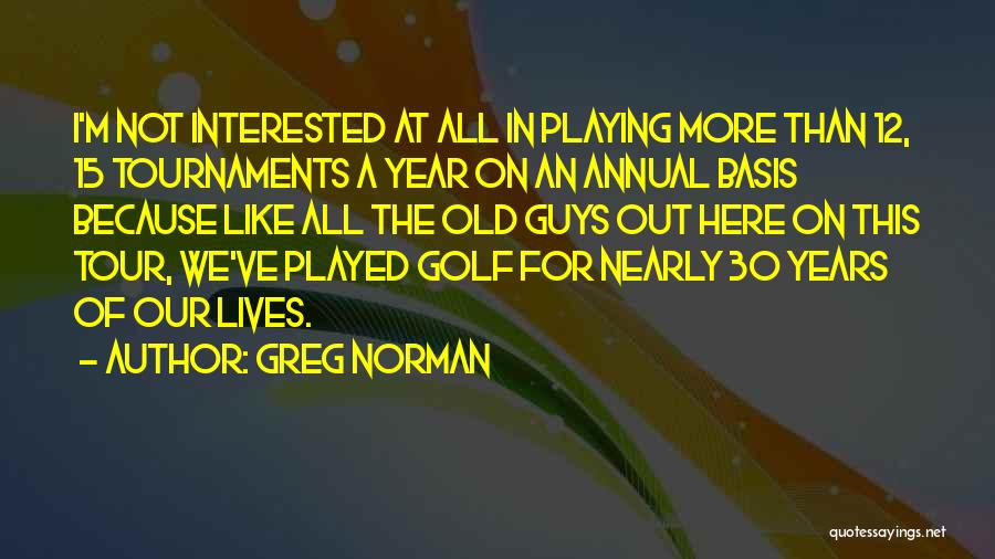 30 Year Old Quotes By Greg Norman