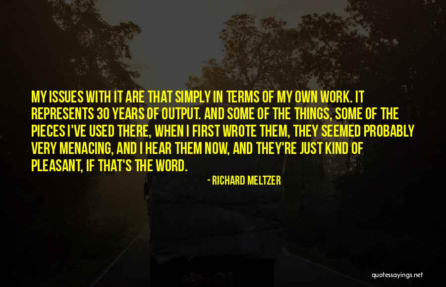 30 Years Of Work Quotes By Richard Meltzer 30 Years Of Work Quotes By Richard Meltzer