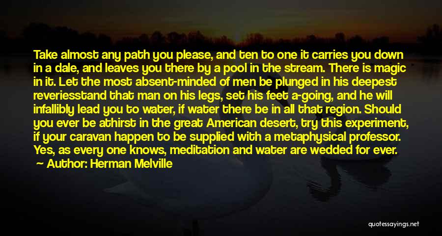 Herman Melville Quotes: Take Almost Any Path You Please, And Ten To One It Carries You Down In A Dale, And Leaves You