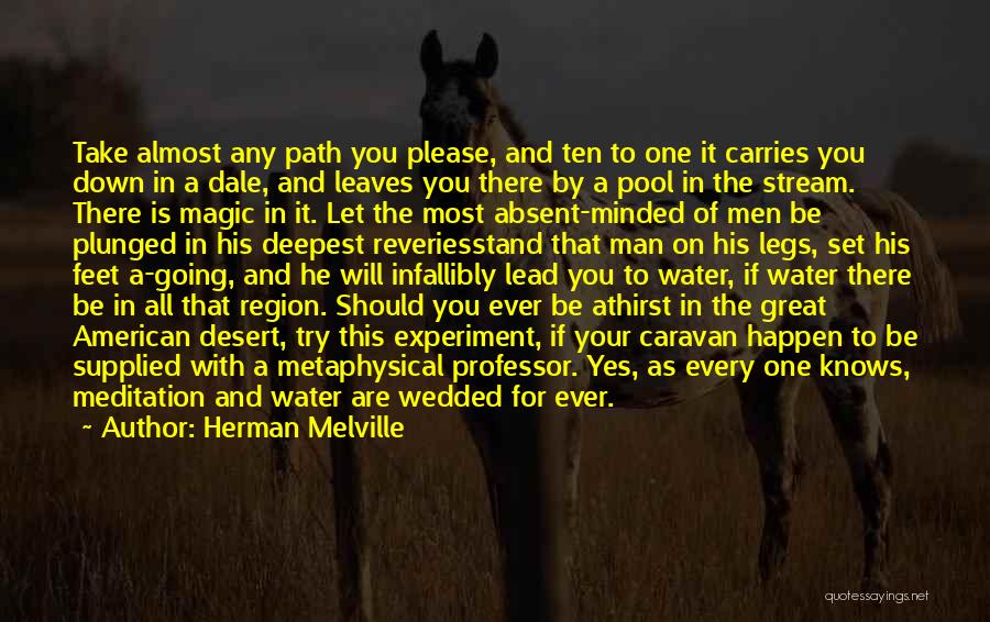 Herman Melville Quotes: Take Almost Any Path You Please, And Ten To One It Carries You Down In A Dale, And Leaves You