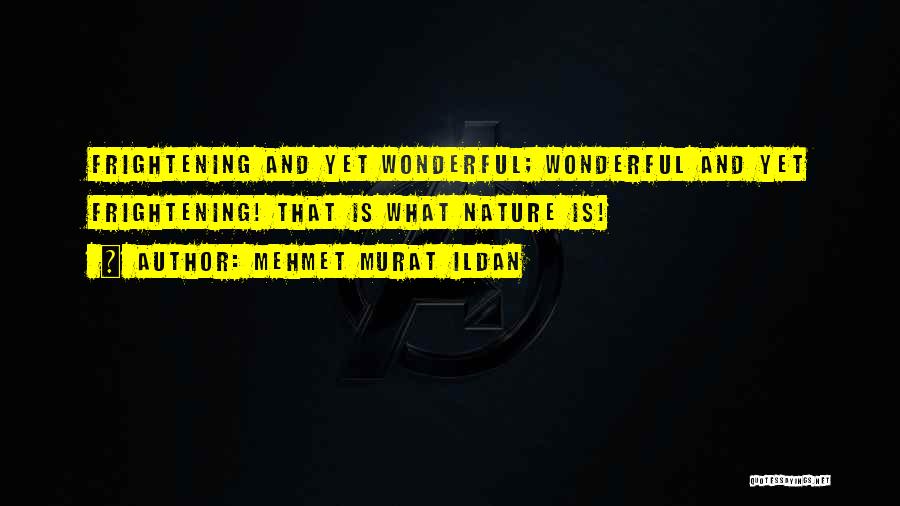 Mehmet Murat Ildan Quotes: Frightening And Yet Wonderful; Wonderful And Yet Frightening! That Is What Nature Is!