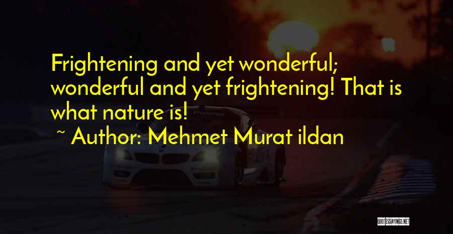 Mehmet Murat Ildan Quotes: Frightening And Yet Wonderful; Wonderful And Yet Frightening! That Is What Nature Is!